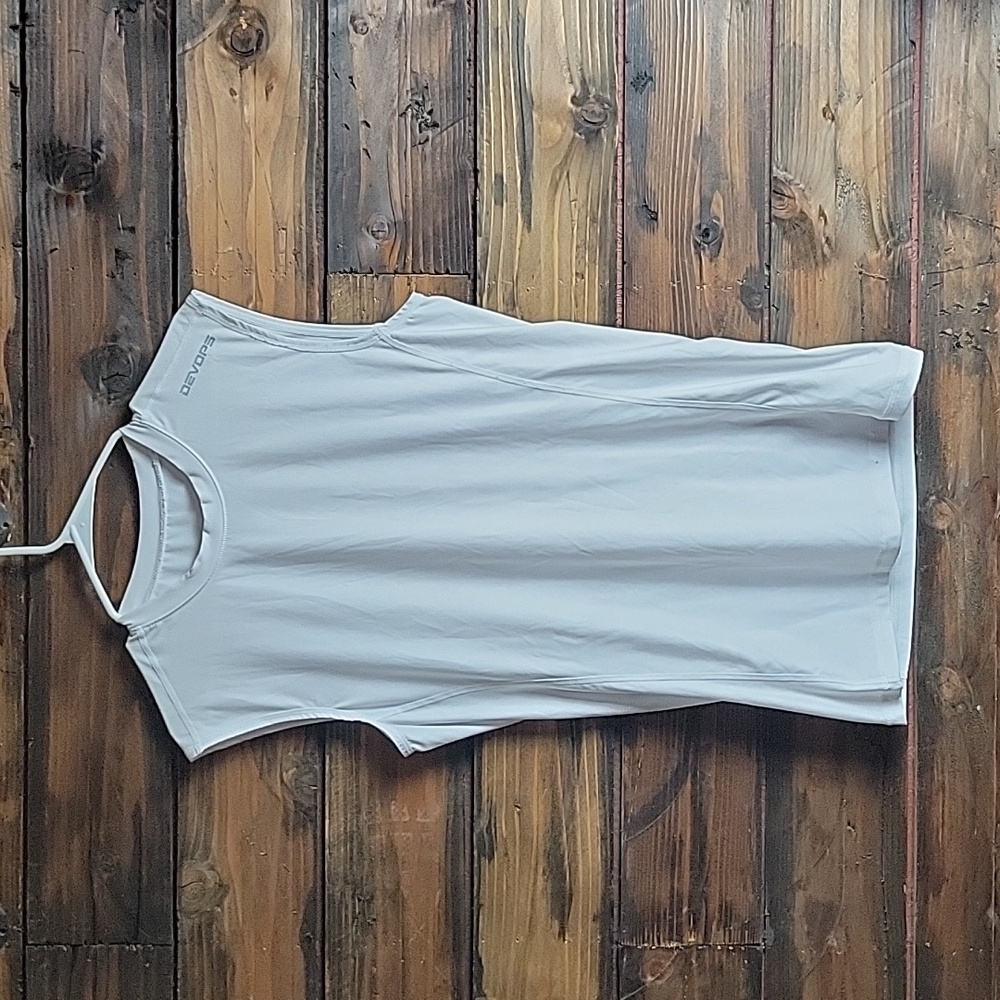 White Large Gym Workout Mens Tank Top Polyester Spandex
